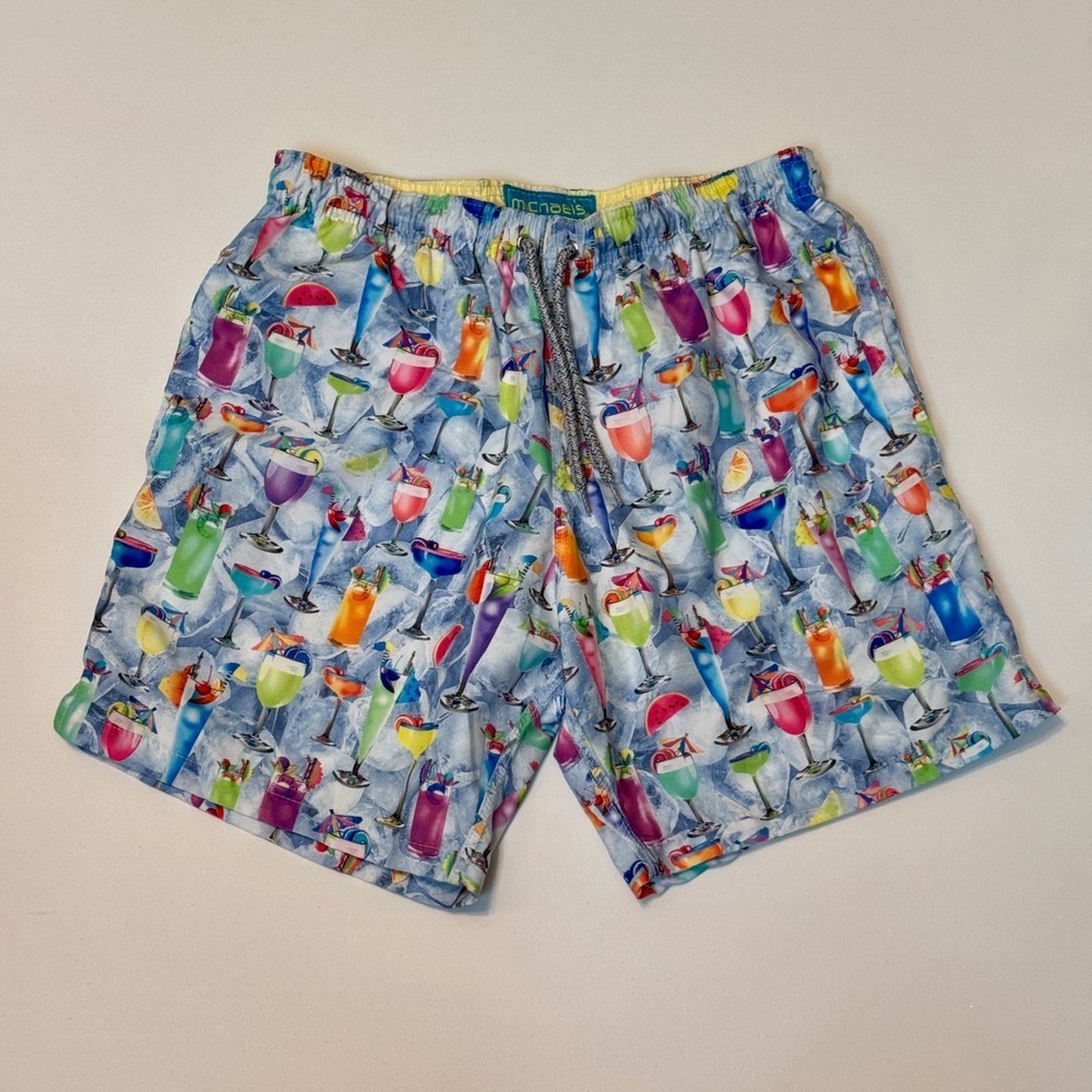 Michael's | Cocktail Print |‎ Men Cyclist Liner Swim Trunks | NWT| Small SKU 375